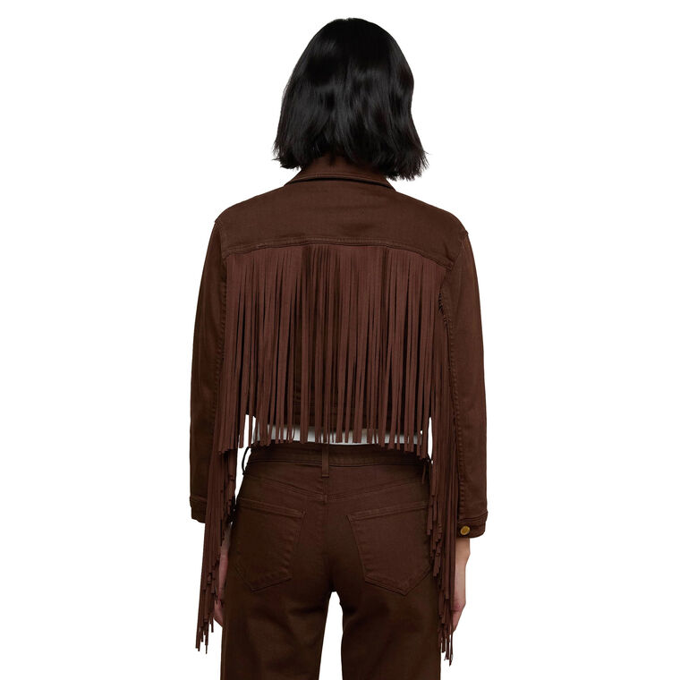 Koda Fringe Cropped Jean Jacket image number null