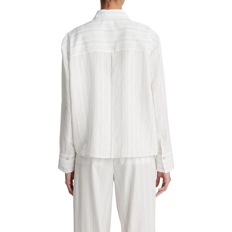 Stripe Boxy Cropped Shirt image number null