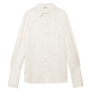 Amanda Long Sleeve Jacquard Dot Button-Up Shirt Amanda Long Sleeve Jacquard Dot Button-Up Shirt