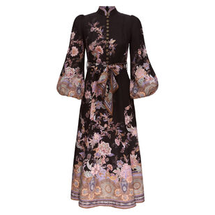 Luna Long Sleeve Button Midi Dress