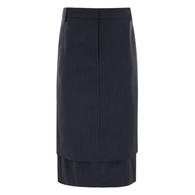 Mier Pinstripe Convertible Skirt image number null