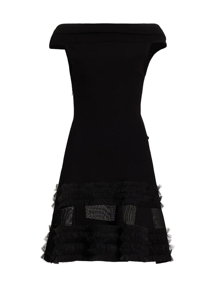 Off Shoulder Fit And Flare Kni image number null