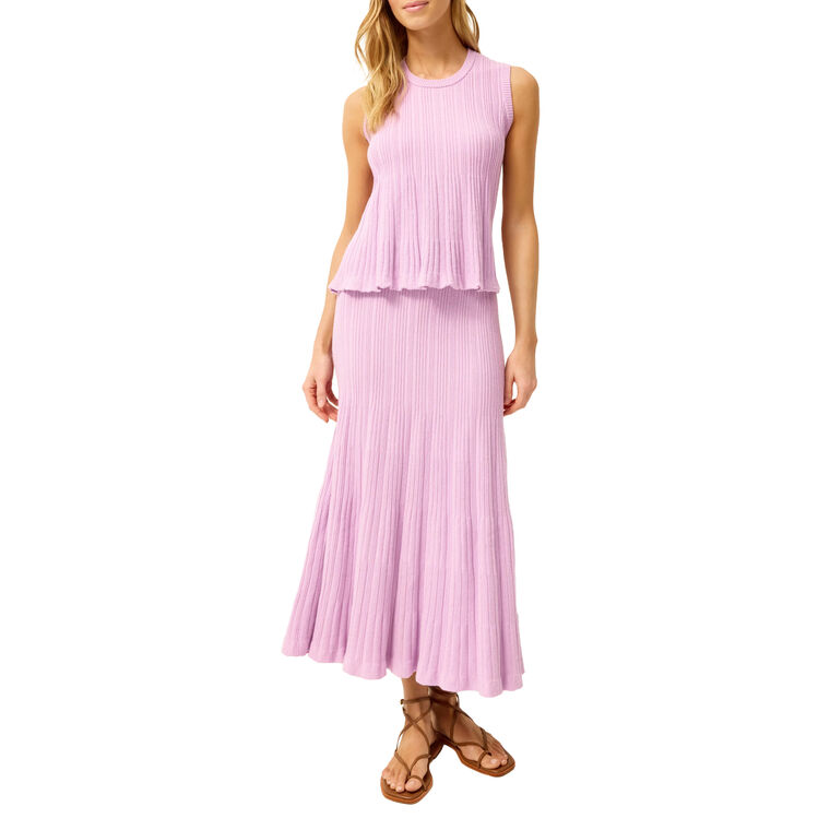 Axel Flared Rib Knit Midi Skirt image number null