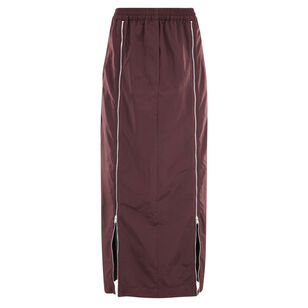 Nylon Zipper Maxi Skirt