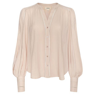 Kiera Long Sleeve Ladder Trim Blouse