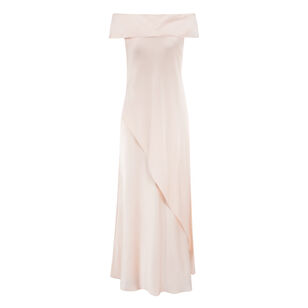 Hammered Satin Off-The-Shoulder Gown