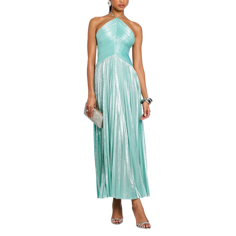 Ivee Halterneck Pleated Midi Dress image number null