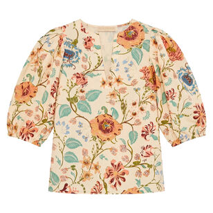 Florielle Short Puff Sleeve Cotton Top