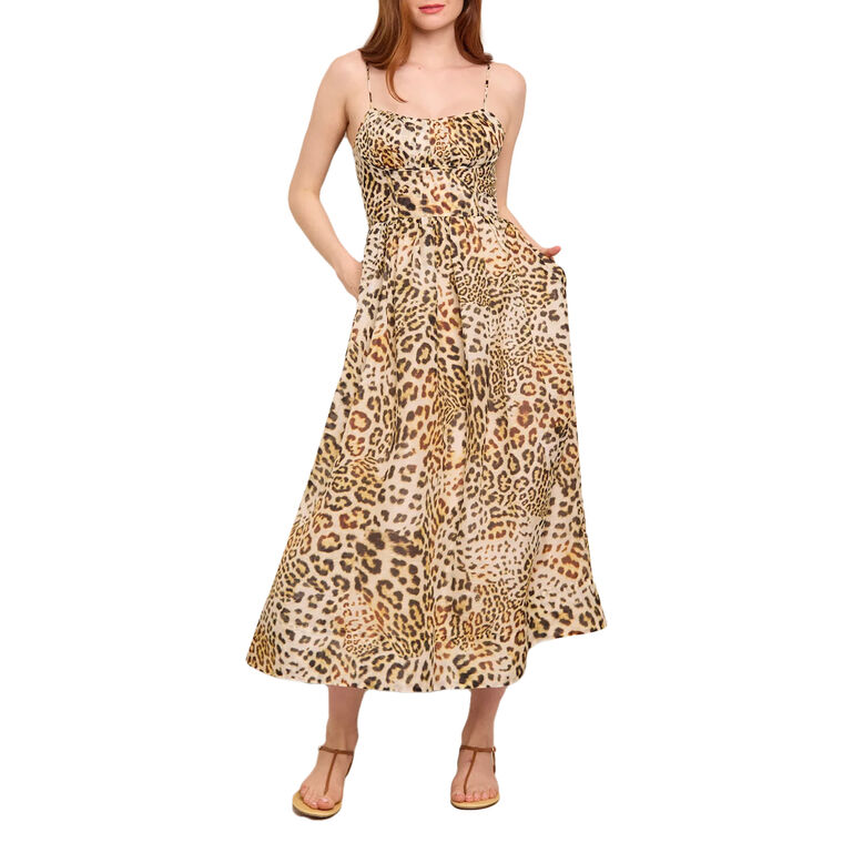 Alba Sleeveless Silk Linen Midi Dress image number null