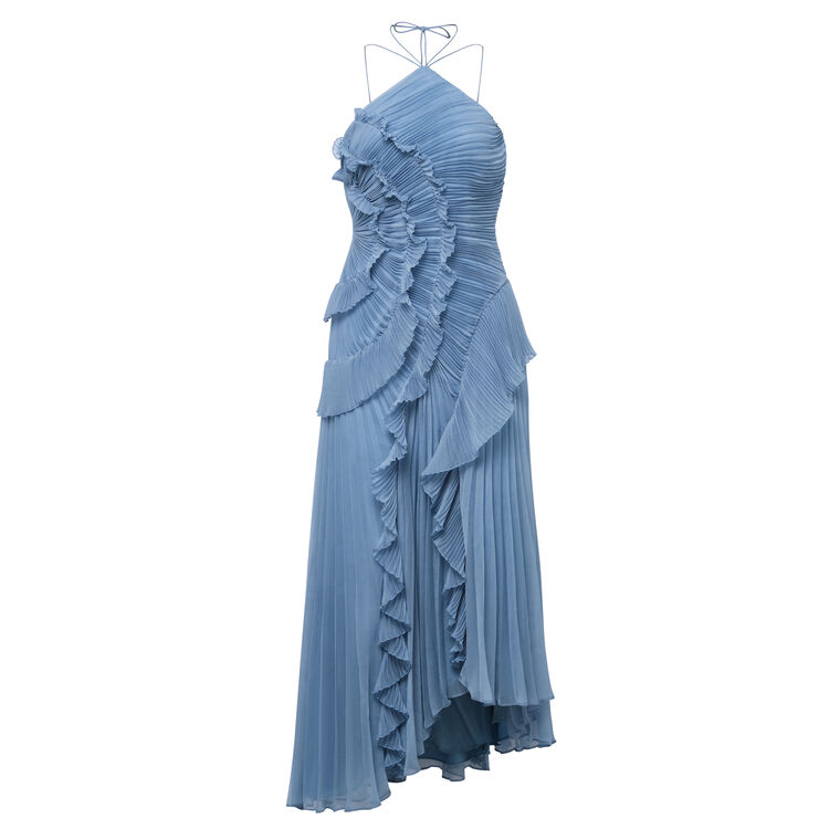 Lorelie Halterneck Pleated Gown image number null