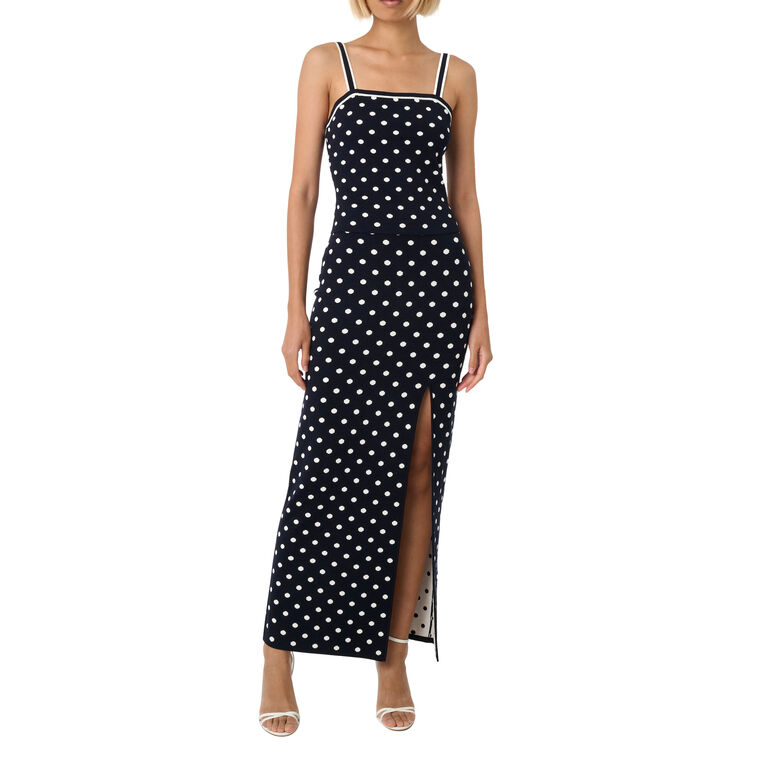 Coralie Pull On Polka Dot Midi Skirt image number null