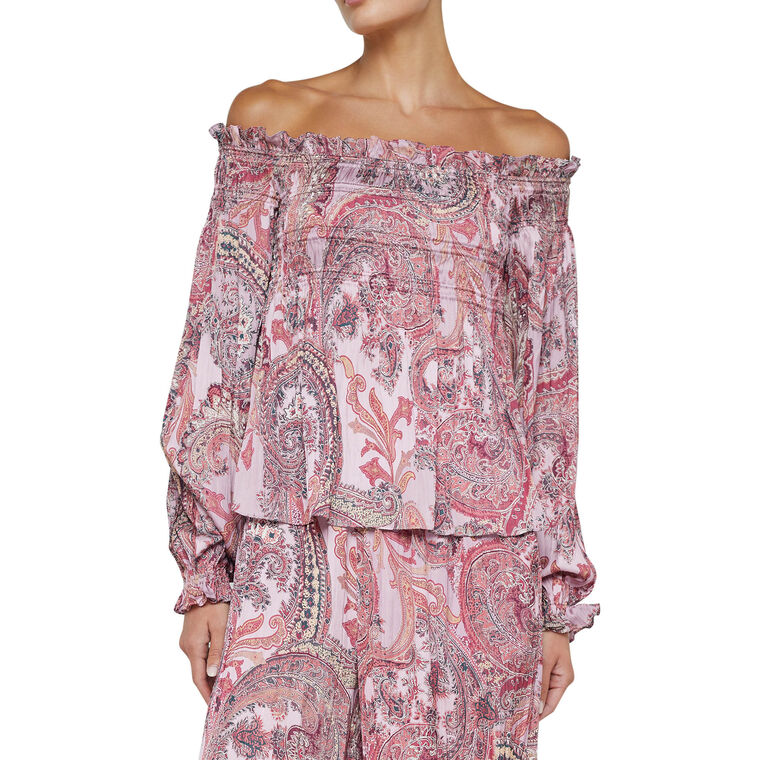 Ariela Off-The-Shoulder Long Sleeve Blouse image number null