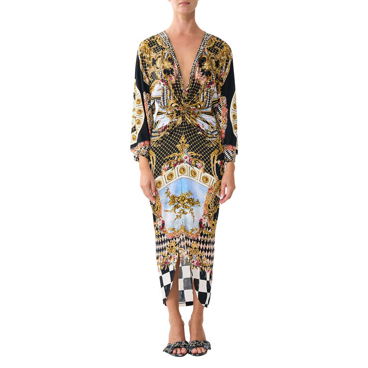 Long Split Front Twist Dress image number null