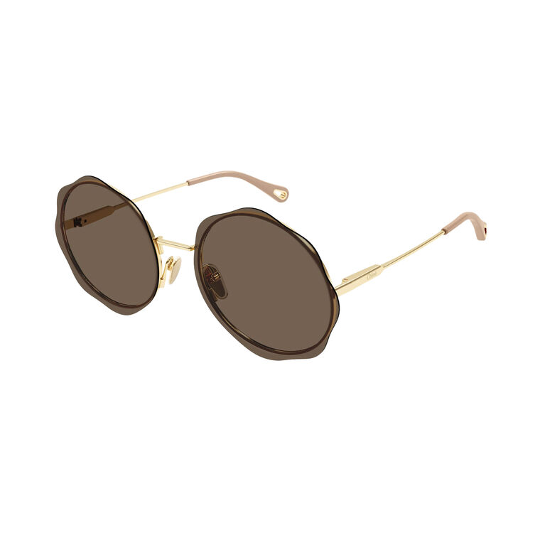 Scalloped Metal Round Sunglasses image number null
