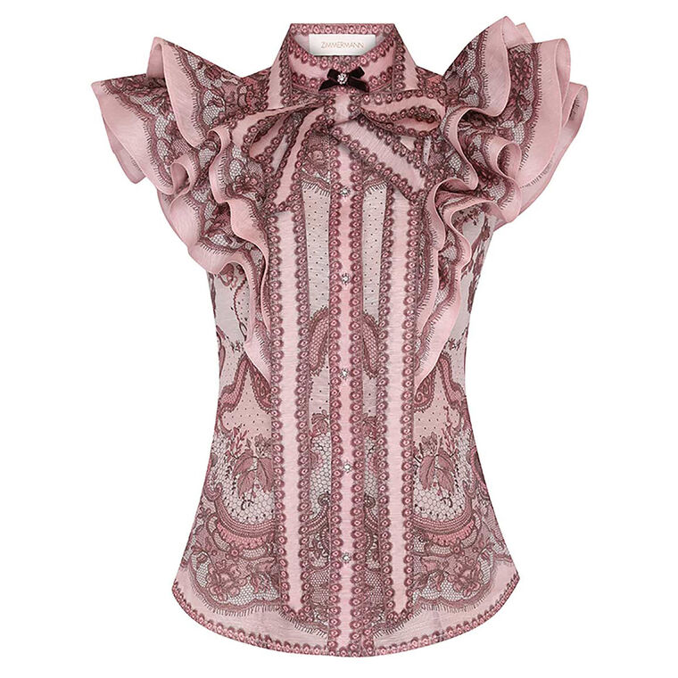 Crush Frilled Fitted Blouse image number null