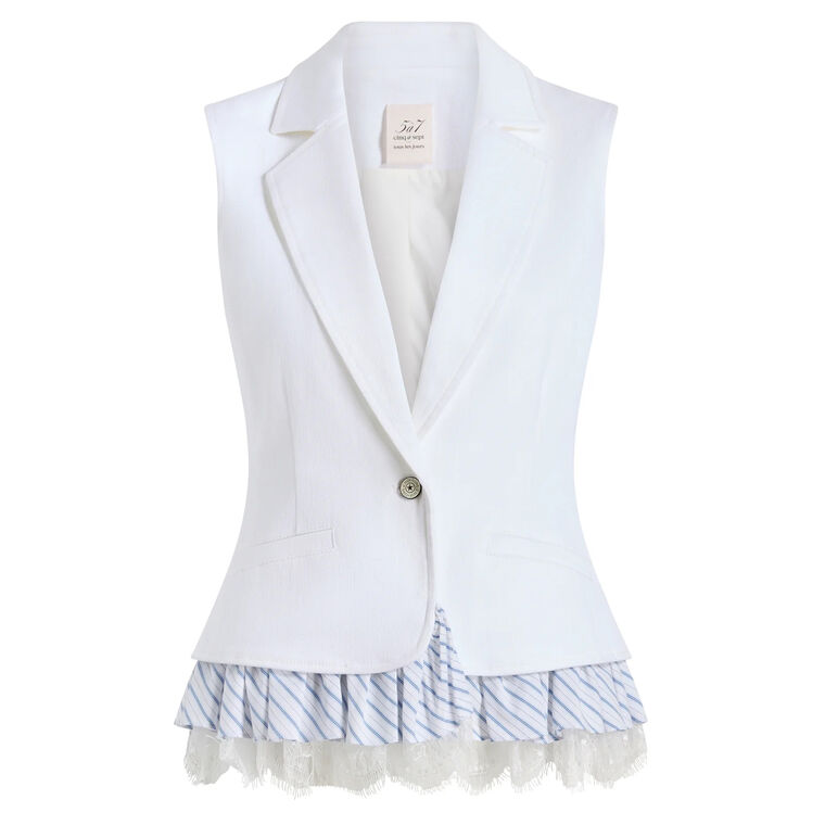 Striped Le Petit Denim Roxie Vest image number null
