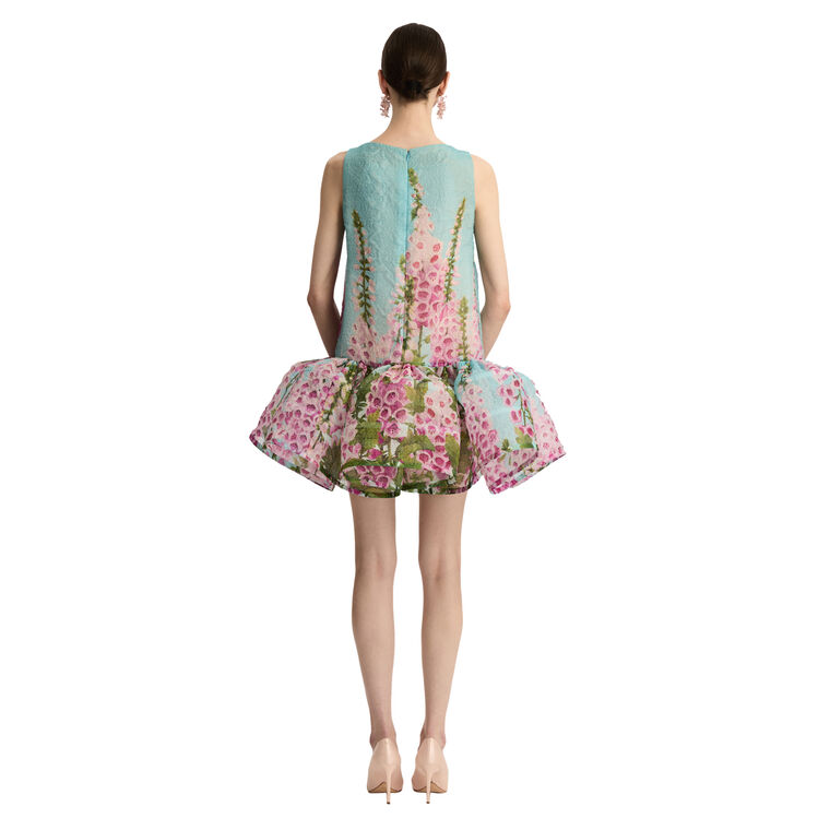 Sleeveless Foxglove Ombre Organza Mini Dress image number null