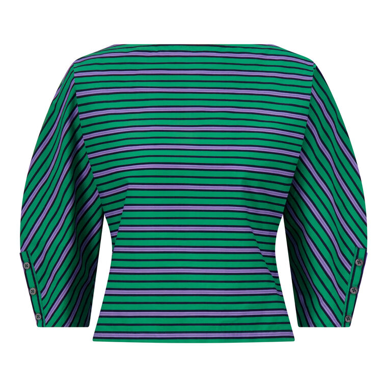 Striped Cotton Dolman Sleeve Top image number null