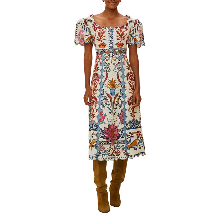 Romantic Short Sleeve Midi Dress image number null