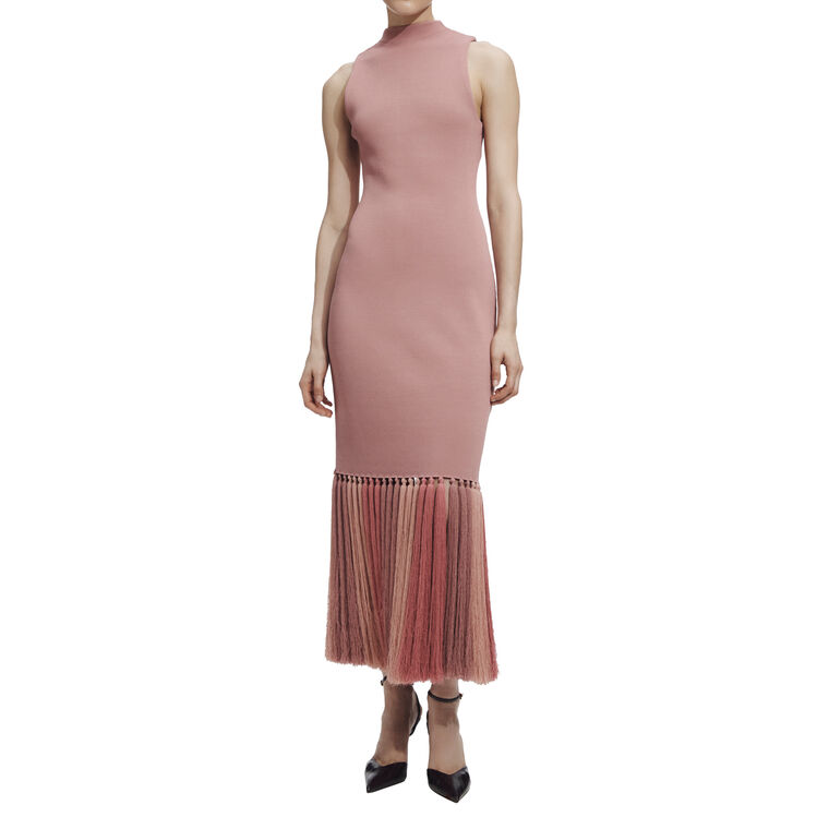 Sofina Knit Tassel Midi Dress image number null