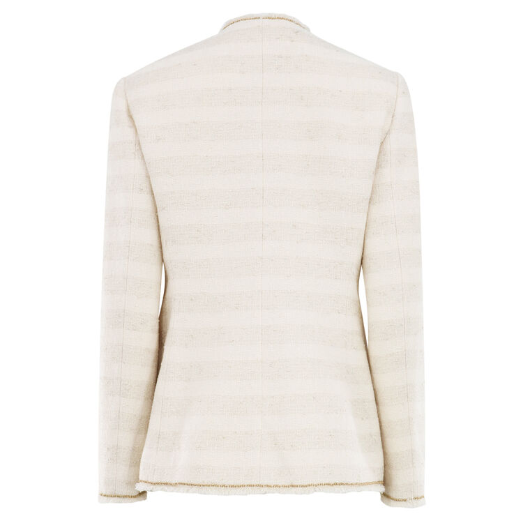Hesper Striped Tweed Double-Breasted Blazer image number null