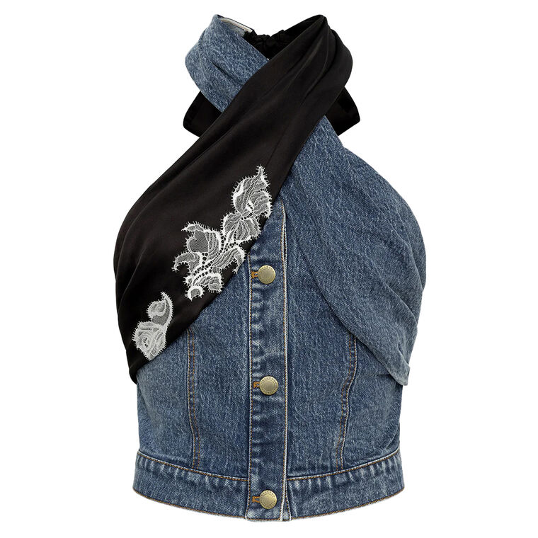 Joel Denim Halter Top image number null