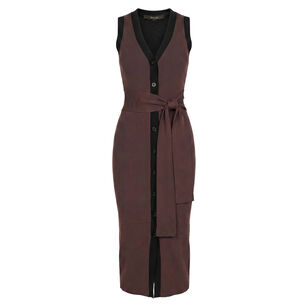 Victoria Tie Front Sleeveless Midi Dress