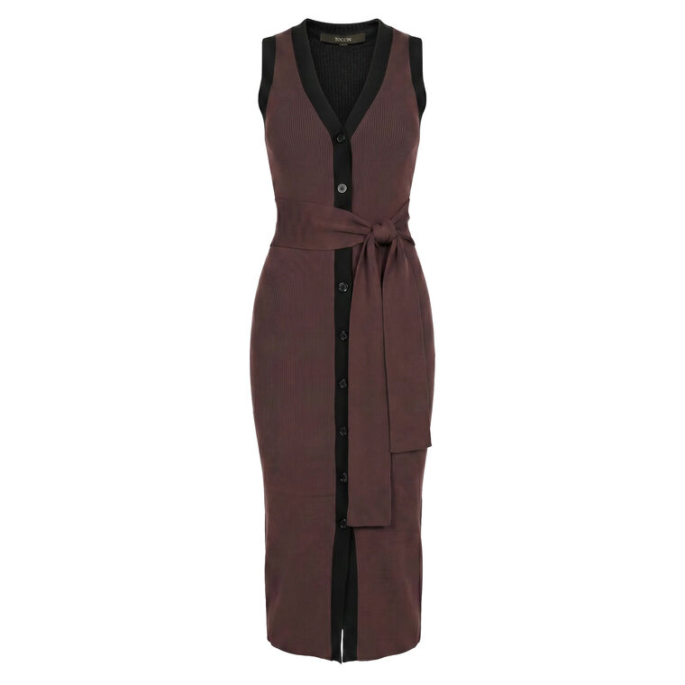 Victoria Tie Front Sleeveless Midi Dress image number null