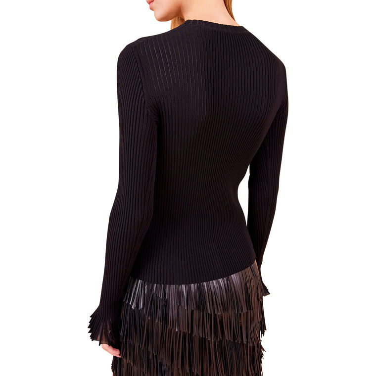 Aster Long Sleeve Rib Knit Top image number null