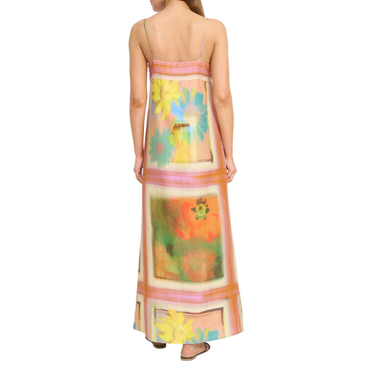 Laura Printed Linen Maxi Dress image number null
