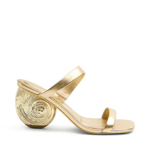 Marion Metallic Leather Shell Heel Sandal