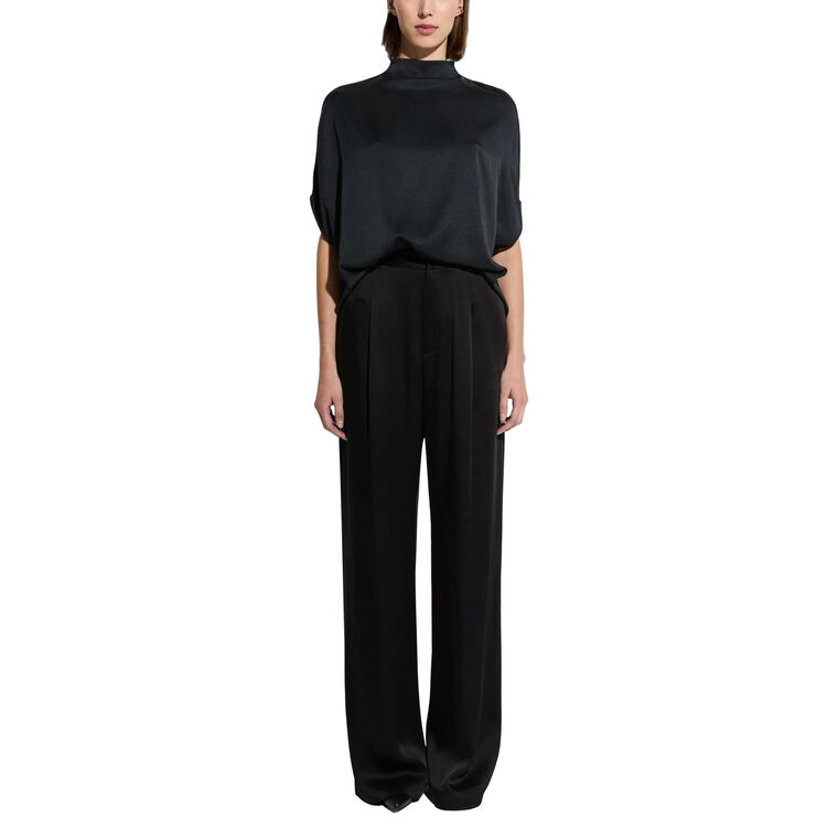 Satin Relaxed Pleated Pant image number null