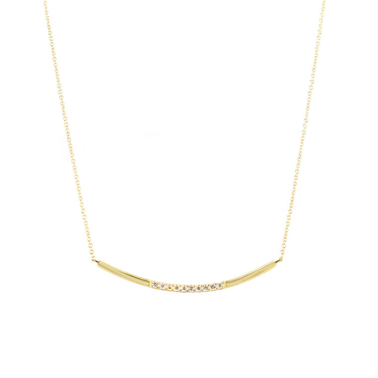 Polished Bar with Diamond Accent Necklace image number null