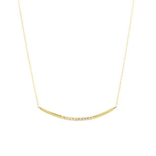 Polished Bar with Diamond Accent Necklace