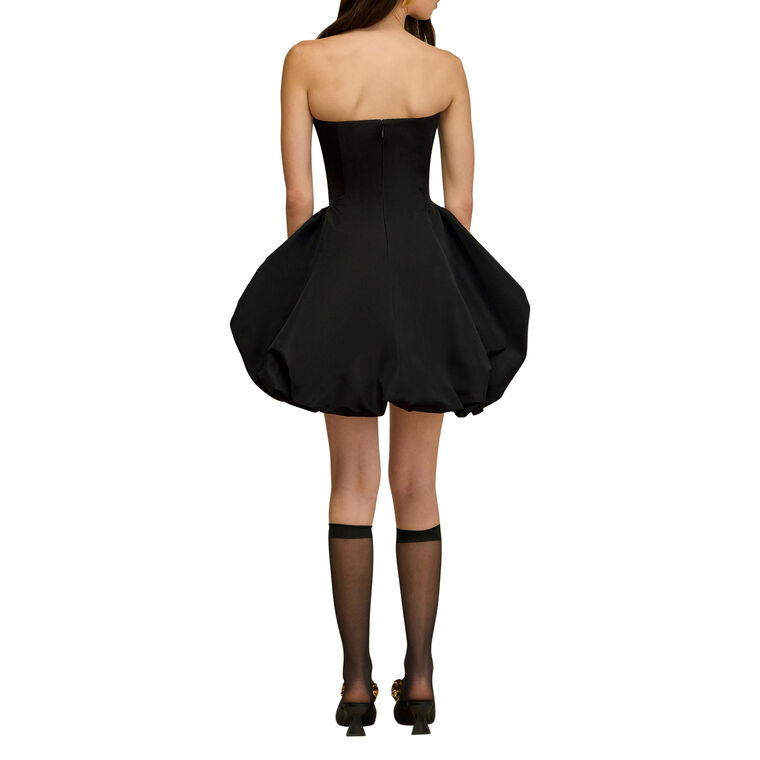 Tammy Strapless Rose Detail Taffeta Mini Dress image number null