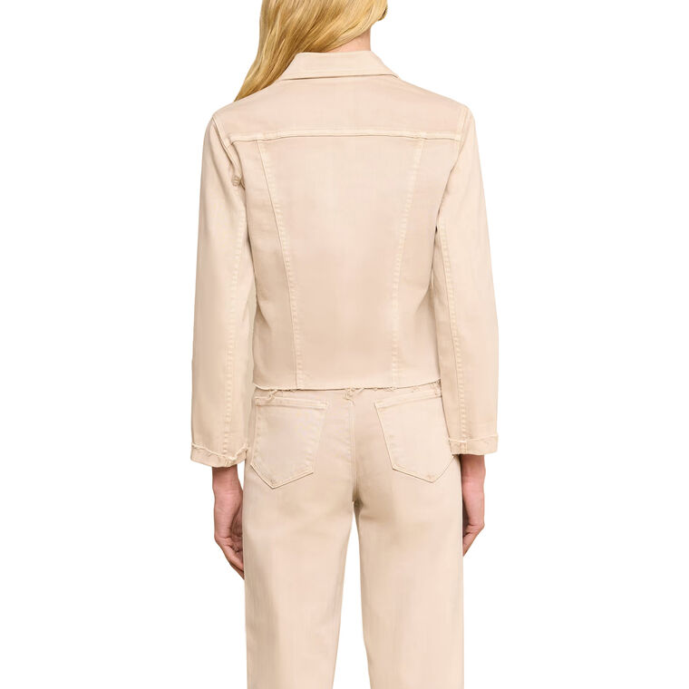 Janelle Slim Raw Hem Jean Jacket image number null