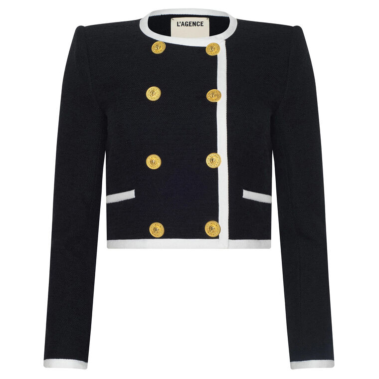 Mazikeen Cropped Double Breasted Tweed Jacket image number null