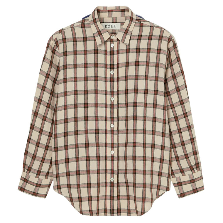 Long Sleeve Oversized Check Shirt image number null