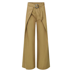 Utility Wrap Belted Wide-Leg Trouser