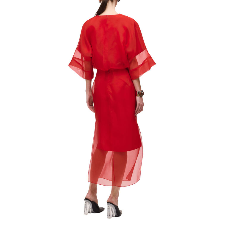 The Zuri Short Sleeve Blouson Midi Dress image number null