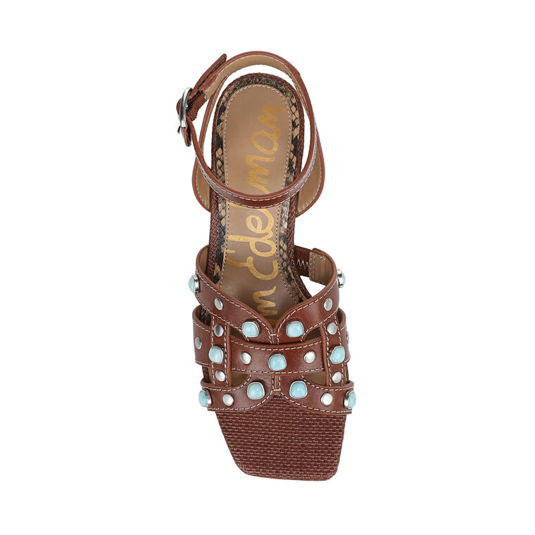 Wayla 2 Turquoise Embellished Ankle Strap Sandal image number null