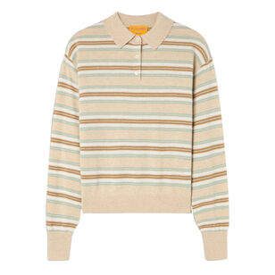 Long Sleeve Collegiate Stripe Polo