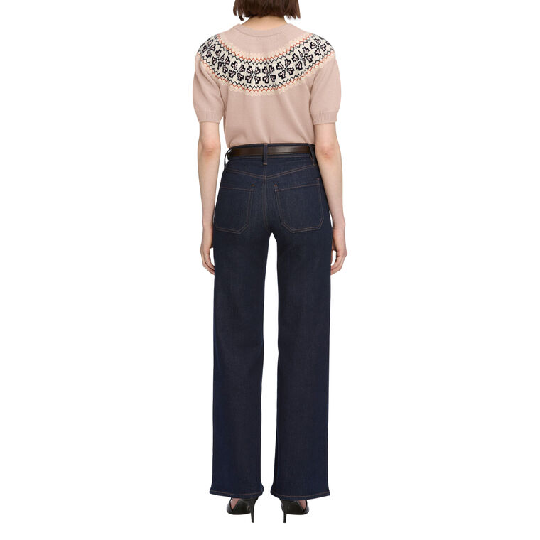 The Short Sleeve Cashmere Fairisle Crew Sweater image number null