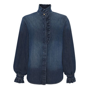 Ruffle Denim Shirt
