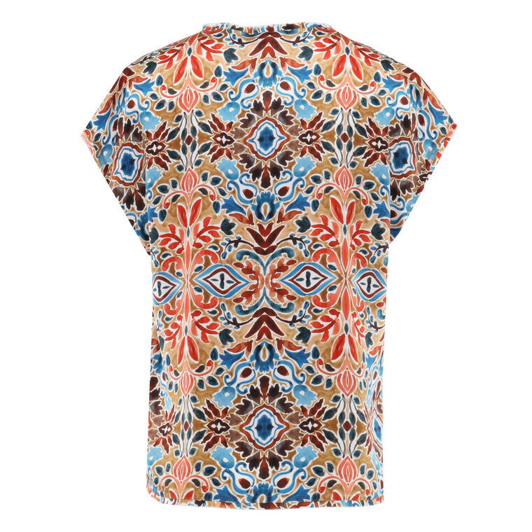 Go Raw Revisited Silk Tee With Placed Print image number null