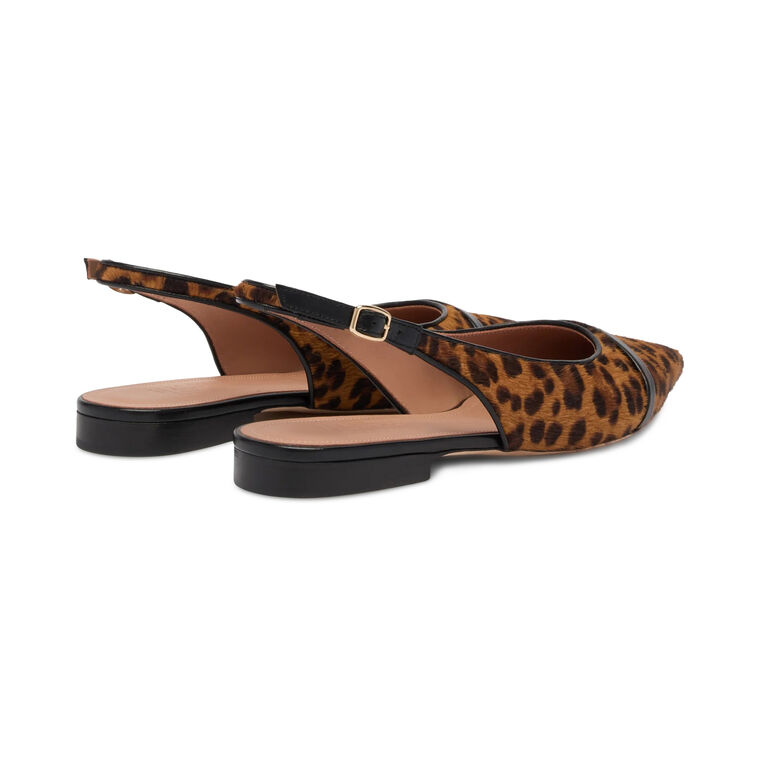 Jama Leopard Calf Hair Sling-Back Flat image number null