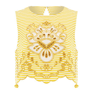 Bicolor Stripes Richelieu Crop Top