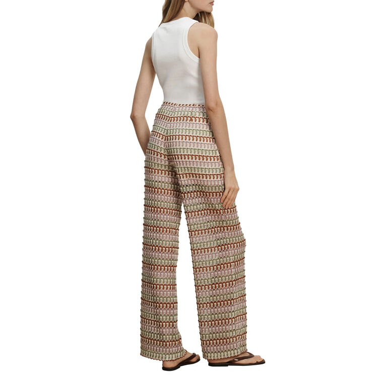 Fatima High-Waisted Crochet Wide-Leg Pant image number null