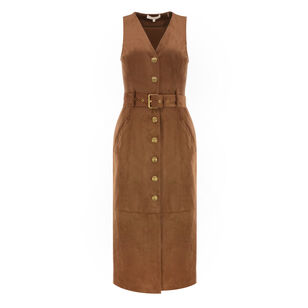 Marcia Faux Suede V-Neck Midi Dress Marcia Faux Suede V-Neck Midi Dress