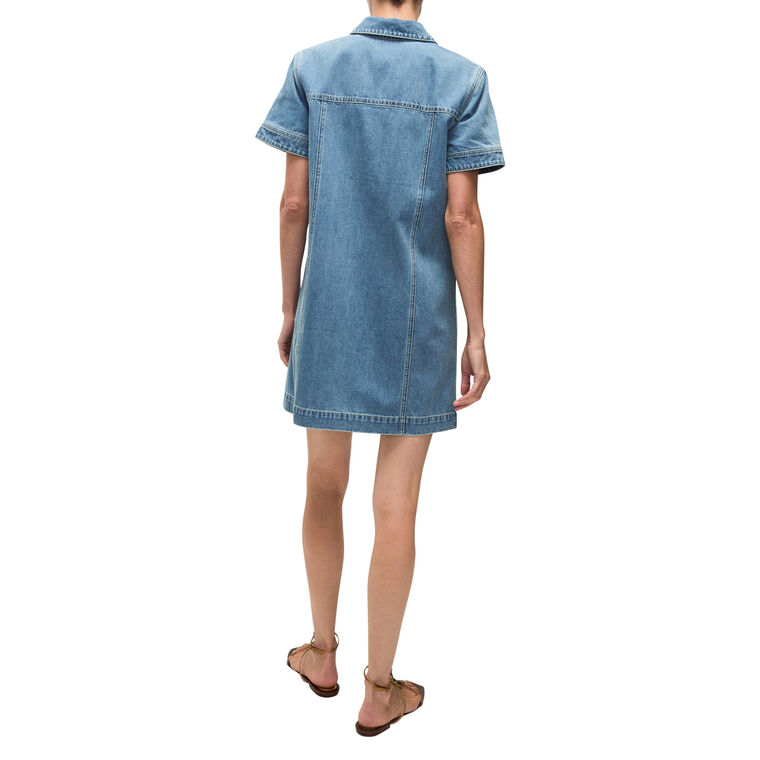 Otto Denim Polo Mini Dress image number null